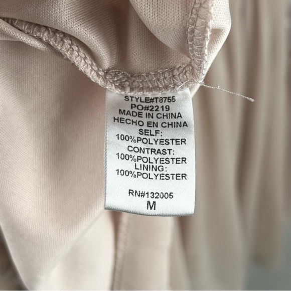 ENTRO Dusty Blush Pansy Floral Embroidered Baby Doll Top Women's Size Medium - Picture 5 of 9